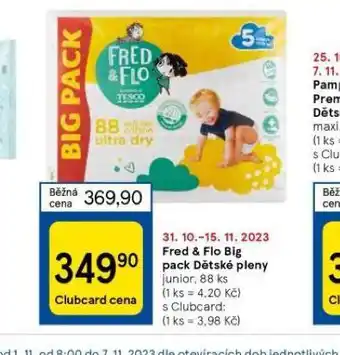Tesco Fred & flo dětské pleny nabídka
