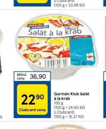 Tesco Gurmán klub salát á la krab nabídka