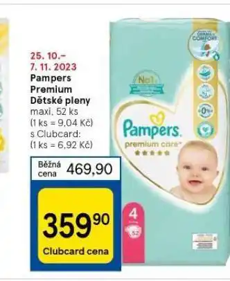 Tesco Pampers dětské plenky nabídka