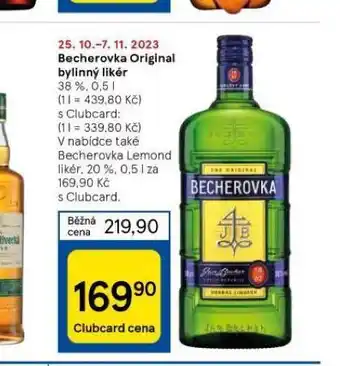 Tesco Becherovka originál nabídka