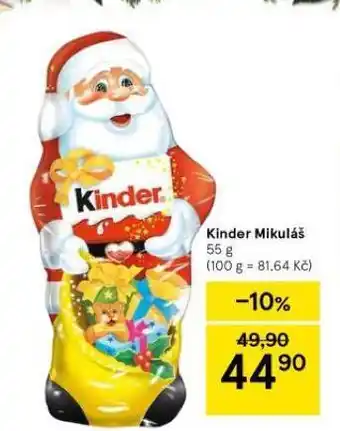 Tesco Kinder mikuláš nabídka