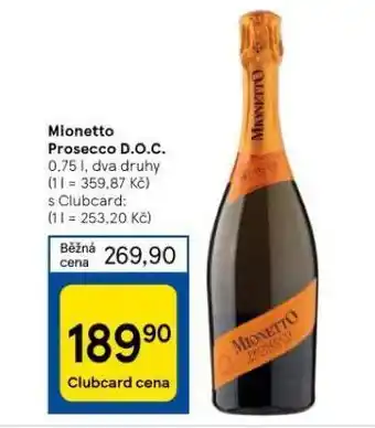 Tesco Mionetto prosecco d.o.c nabídka