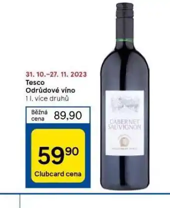 Tesco Tesco odrůdové víno nabídka