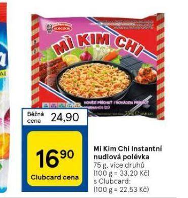 Tesco Mi kim chi instantní nudlová polévka nabídka