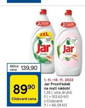 Tesco Jar prostředek na nádobí nabídka