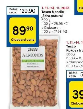 Tesco Tesco mandle jádra natural nabídka