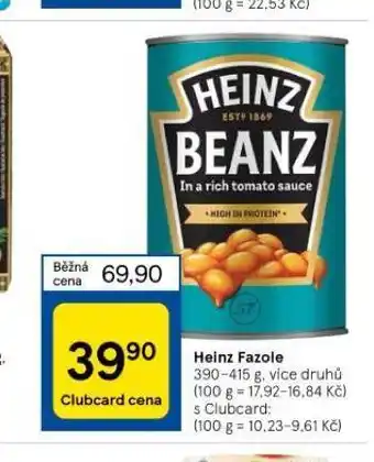 Tesco Heinz fazole nabídka