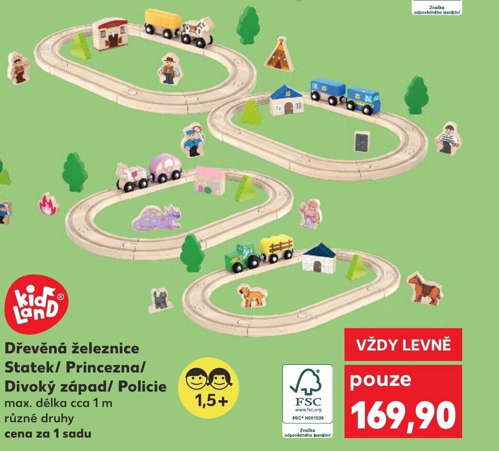 Kaufland Dřevěná železnice Statek/ Princezna/ Divoký západ/ Policie nabídka