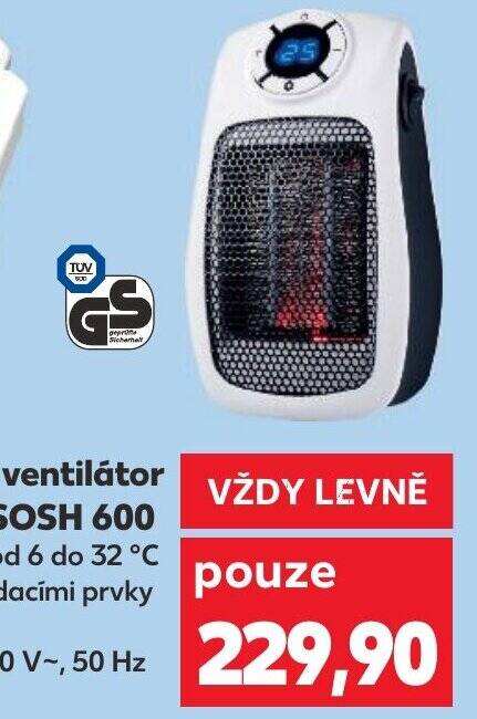 Kaufland Teplovzdušný ventilátor SSH 600 B2/ SOSH 600 nabídka