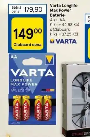 Tesco Varta long life max power baterie nabídka