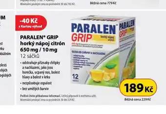 Dr. Max Paralen grip horký nápoj nabídka