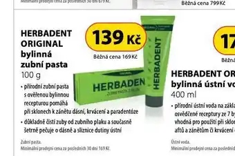 Dr. Max Herbadent original bylinná zubní pasta nabídka
