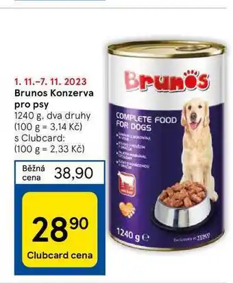 Tesco Brunos konzerva pro psy 1240 g nabídka