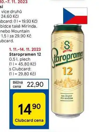 Tesco Staropramen 12 0.5 i nabídka