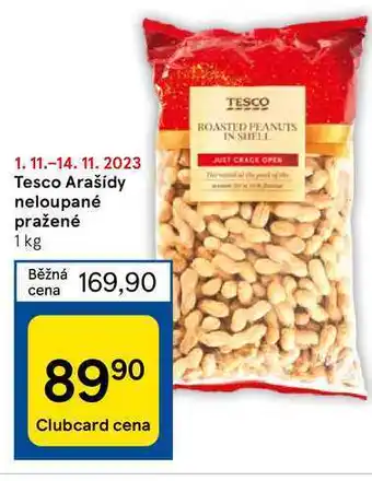 Tesco Tesco arašídy neloupané pražené 1 kg nabídka