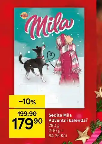 Tesco Sedita mila adventní kalendář 280 g nabídka