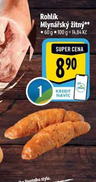 Albert Rohlík mlynářský žitný 60 g nabídka