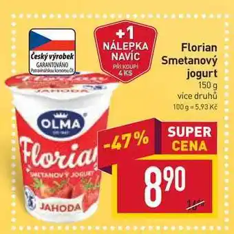 Billa Florian smetanový jogurt 150 g nabídka
