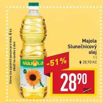 Billa Majola slunečnicový olej 1l nabídka