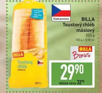 Billa Billa toustový chléb máslový 500 g nabídka