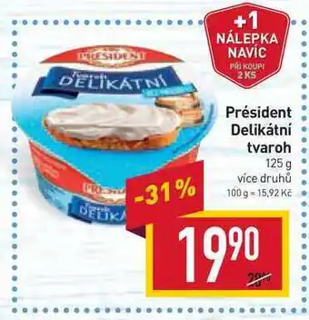 Billa Président delikátní tvaroh 125 g nabídka