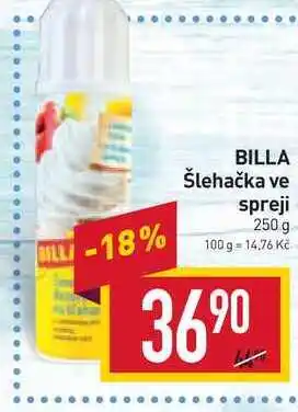 Billa Billa šlehačka ve spreji 250 g nabídka