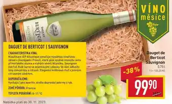 Billa Dauget de berticot sauvignon 0,75l nabídka