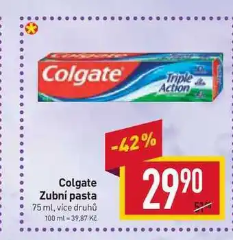 Billa Colgate zubní pasta 75ml nabídka