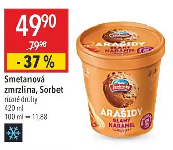 Globus Smetanová zmrzlina, Sorbet nabídka