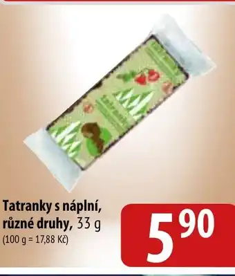Bala Tatranky s náplní, různé druhy, 33 g nabídka