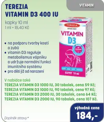 TEREZIA VITAMIN D3 400 IU