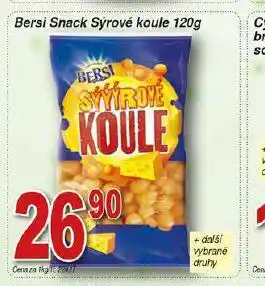 Hruška Bersi snack sýrové koule nabídka