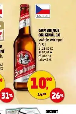 Penny Market Pivo gambrinus originál 10 nabídka