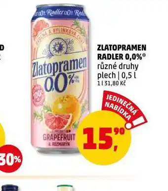 Zlatopramen radler 0,0%