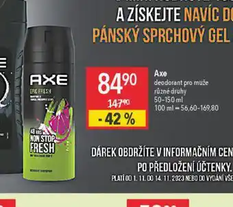 Globus Axe deodorant nabídka