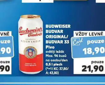 Kaufland Pivo budweiser budvar original nabídka