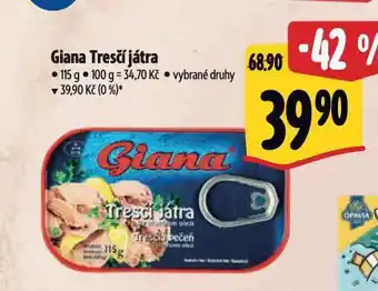 Albert Giana tresčí játra nabídka