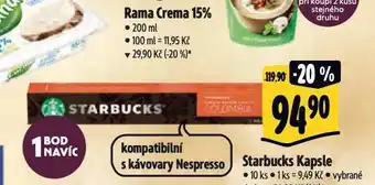 Albert Kávové kapsle starbucks nabídka