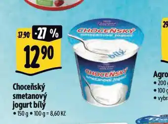 Albert Choceňský smetanový jogurt nabídka