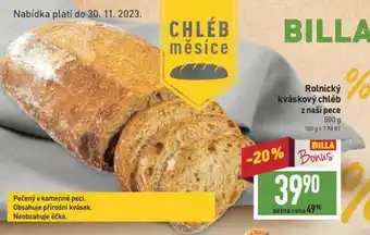Billa Rolnický kváskový chléb nabídka