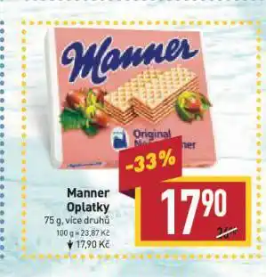 Billa Manner oplatky nabídka