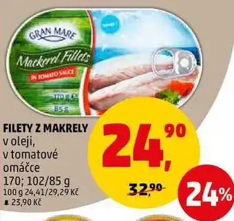 Penny Market Filety z makrely v oleji, 170, 102/85 g nabídka