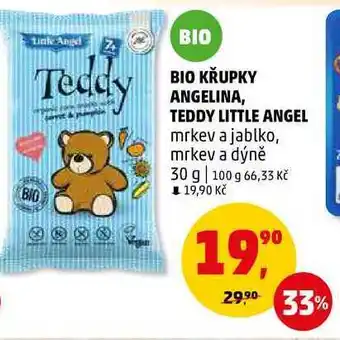 Penny Market Bio křupky angelina, teddy little angel mrkev a jablko, 30 g nabídka