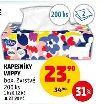 Penny Market Kapesníky wippy box, 2vrstvé, 200 ks nabídka