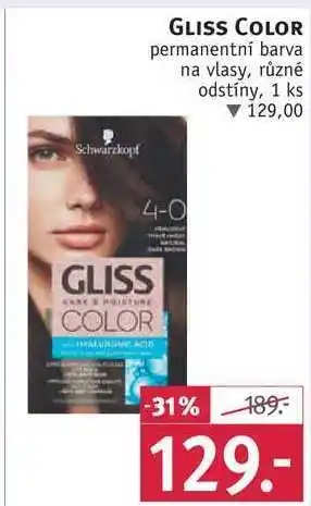 Rossmann Gliss color permanentní barva na vlasy nabídka