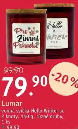 Lumar vonná svíčka, 140 g