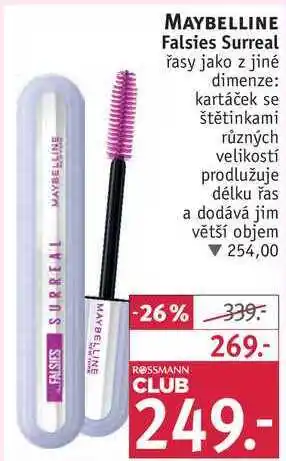 Rossmann Maybelline falsies surreal nabídka