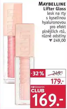 Rossmann Maybelline lifter gloss lesk na rty nabídka