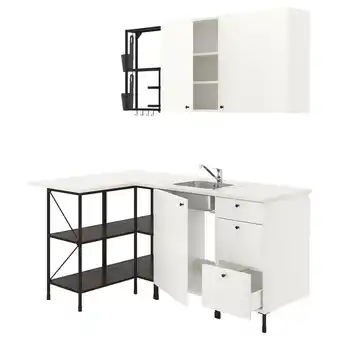IKEA Enhet rohová kuchyně, antracit/bílá nabídka