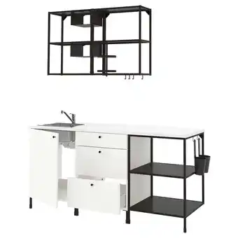 IKEA Enhet kuchyně, antracit/bílá, 183x63.5x222 cm nabídka